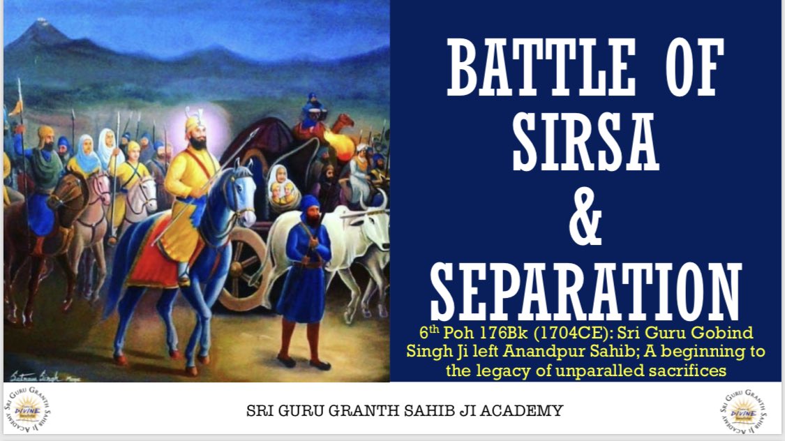 UNITED SIKHS on X: "Paying tribute to the martyrs of Battle of Sirsa fought  on this day in 1704 Sri Guru Gobind Singh Ji's Family was separated while crossing  Sirsa river. Guru