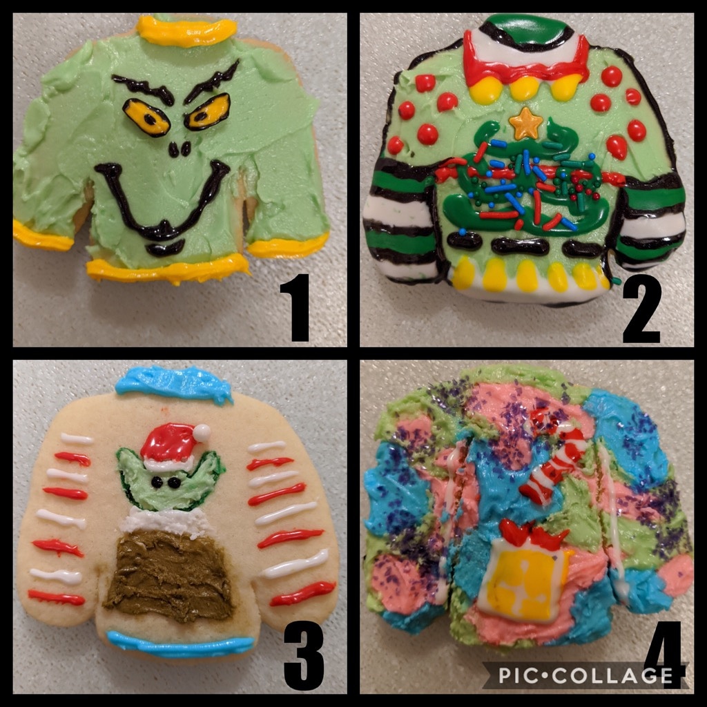 It's finally time for the 4th Annual Wedman Family Ugly Sweater Cookie contest.  Please vote for your favourite ugly Christmas sweater. Voting closes at 7pm December 22nd. The stakes are high, may the best person win!