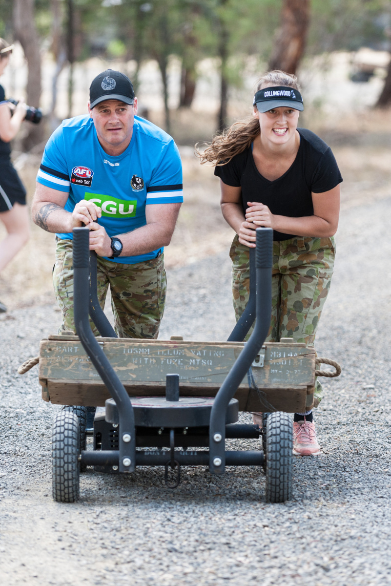 AustralianArmy's tweet photo. Yesterday, #OurPeople from the 4th/19th Prince of Wales Light Horse Regiment hosted the @CollingwoodAFLW team at Simpson Barracks, Watsonia VIC. Players participated in a range of performance development &amp; team building activities ensuring they are ready for the 2020 season. https://t.co/CaLzaRodIs
