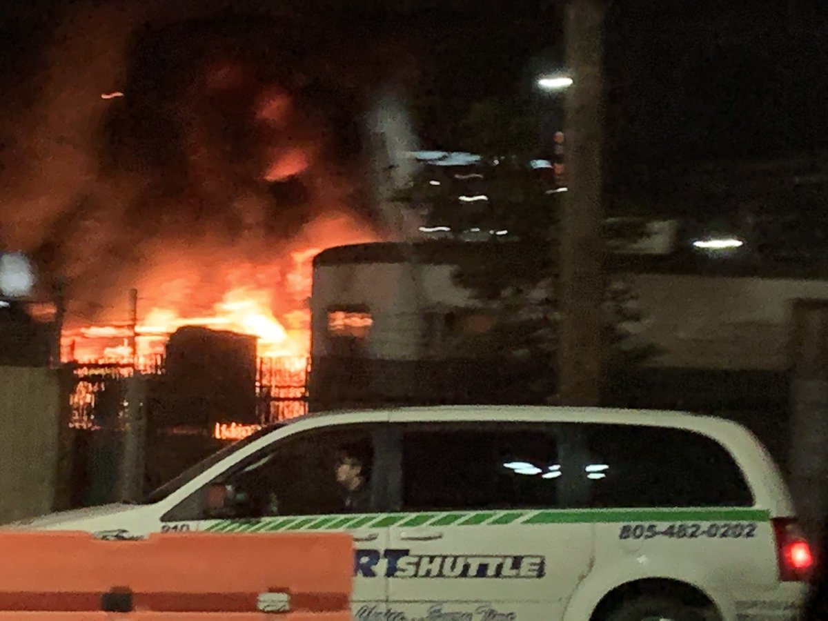 Fire at LAX. If you are leaving on a flight tonight, give yourself ALOT of time. Buses caught on fire and traffic is at a standstill!