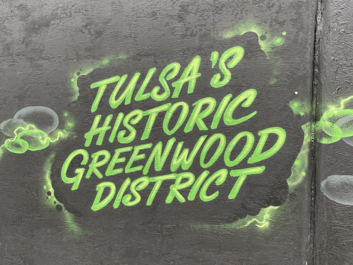 DrDavidSurratt's tweet photo. Tribute to #BlackWallStreet past, present and future #historicgreenwood #Tulsa https://t.co/RnaKutrzmJ