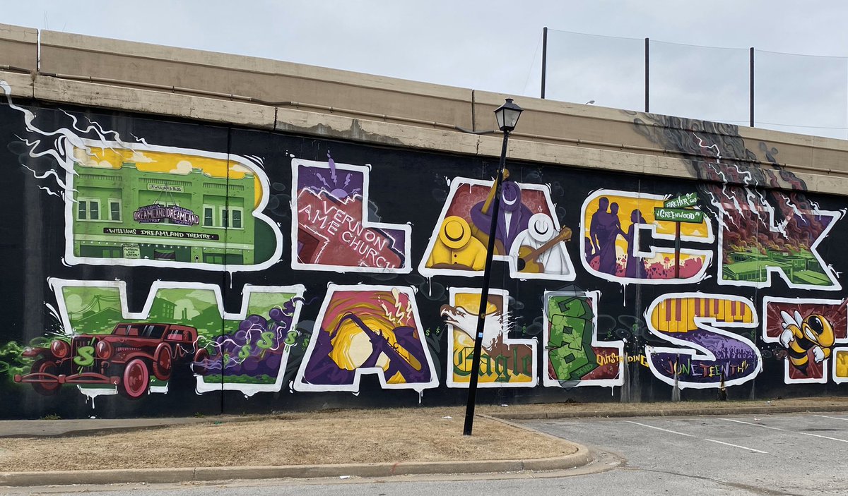 DrDavidSurratt's tweet photo. Tribute to #BlackWallStreet past, present and future #historicgreenwood #Tulsa https://t.co/RnaKutrzmJ
