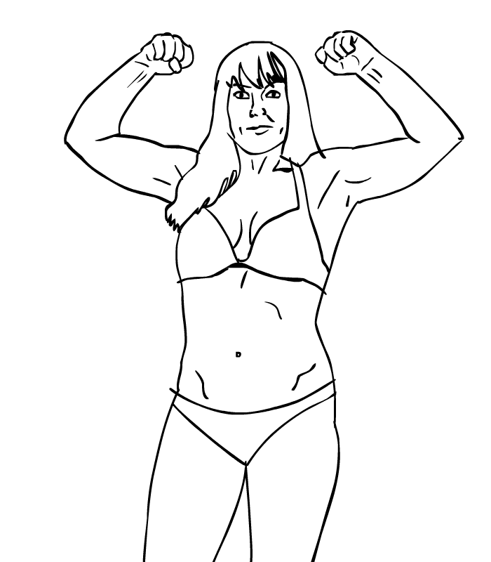 FemDomCartoon's tweet photo. Line drawing of the Iconic dark brunette British wrestler pippa lvinnn. https://t.co/9HO5YZgKZ5 https://t.co/nGfQzIZuLy