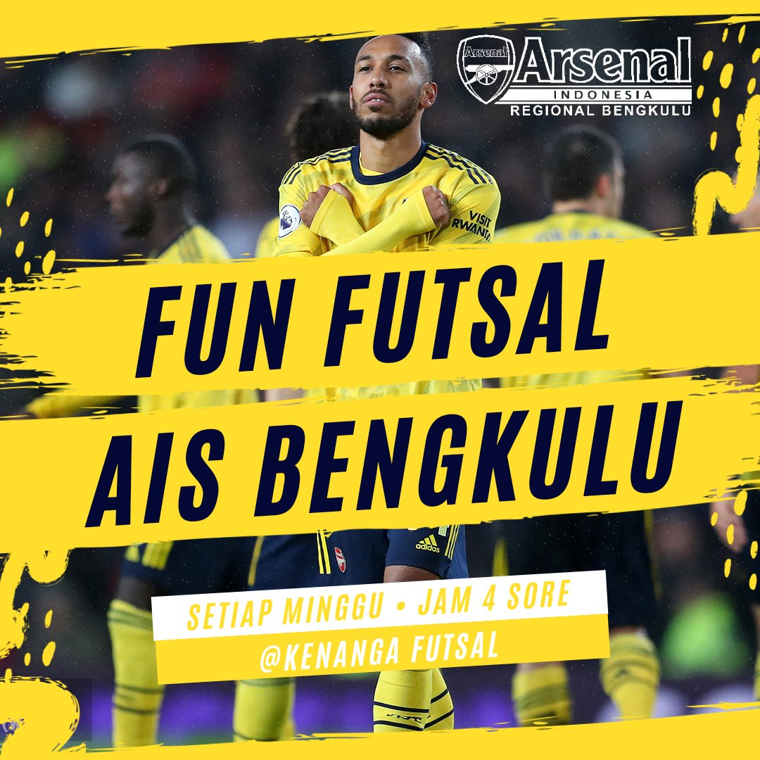 AIS_BKL's tweet photo. Ado baju Arsenal? Ado sepatu? Mela kito ikut #funfutsalaisbkl #futsalseruaisbkl

Sprti biaso di Kenanga Futsal jam 4 sore iko yo kawan2. INGAT!!! WAJIB PAKE BAJU ARSENAL!!! Info/tanya2 : Noval (08985631199)

#VCC #COYG #ramaikan #carikeringat #futsalsore #futsalan https://t.co/foJICPXRK9