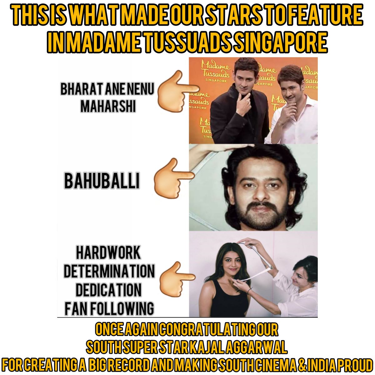 This is what made our south stars to feature in #MadametussaudsSingapore 😍😍 super proud of you @MsKajalAggarwal ma'am 😍🤗👏👌🙏 more power 💪👊

#SouthSuperStarKajalAggarwal