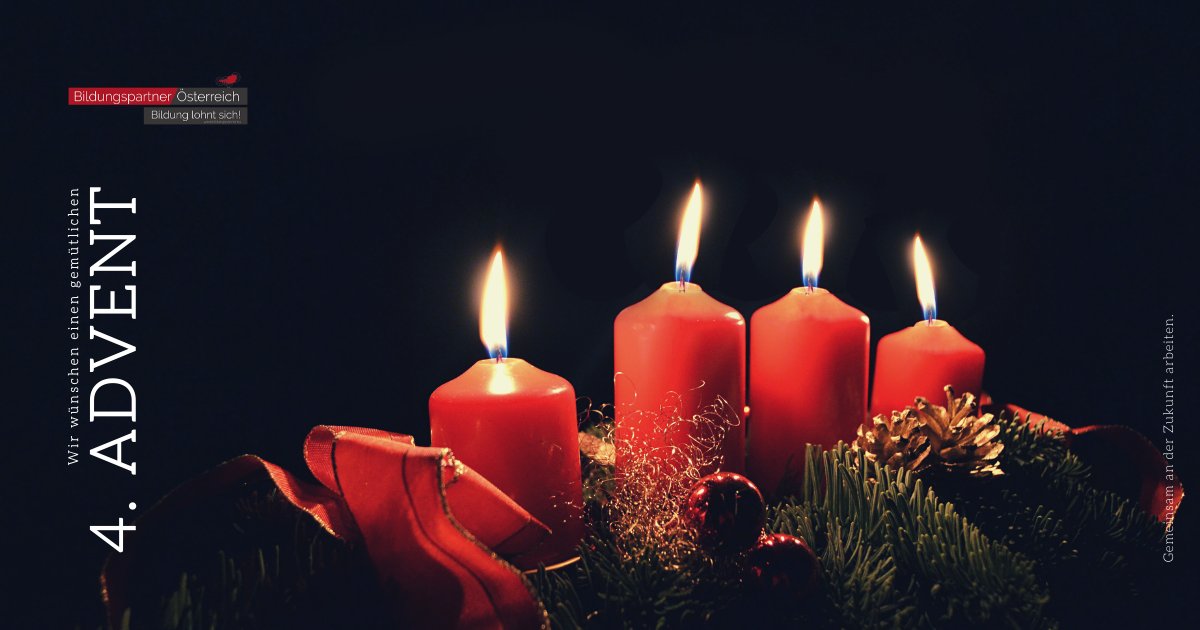 bildung_aktuell's tweet photo. +++ Finale +++ Jetzt ist es dann bald soweit und wir können uns in aller Ruhe auf den Jahreswechsel vorbereiten :-)
#bildungspartnerösterreich #bildung #ausbildung #advent #stillezeit #ruhe #entspannung #weiterbildung #erwachsenenbildung #lebenslangeslernen #bildungistzukunft https://t.co/DI04yPbrB4
