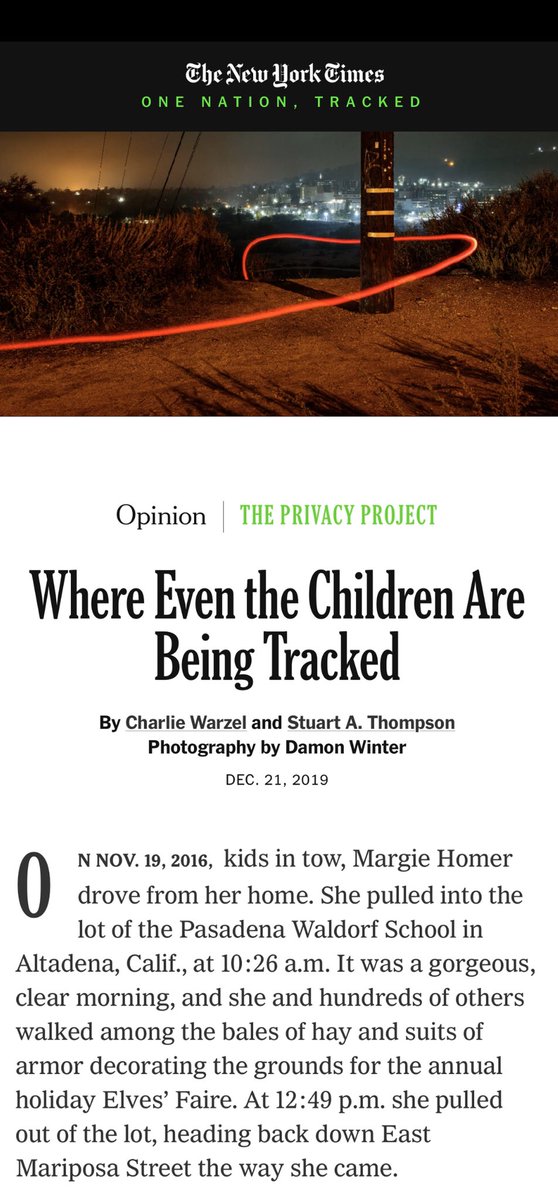 lovetogive2's tweet photo. @cwarzel @PrivacyProject Excellent journalism! Thanks! ”We pieced together some stories from Pasadena over period of several months. Our eye in the sky wasn’t a network of traffic cams or satellites but #DataExhaust spewing from #SmartphoneApps buried in the pockets and purses of unsuspecting Americans” https://t.co/atmlXxfApj