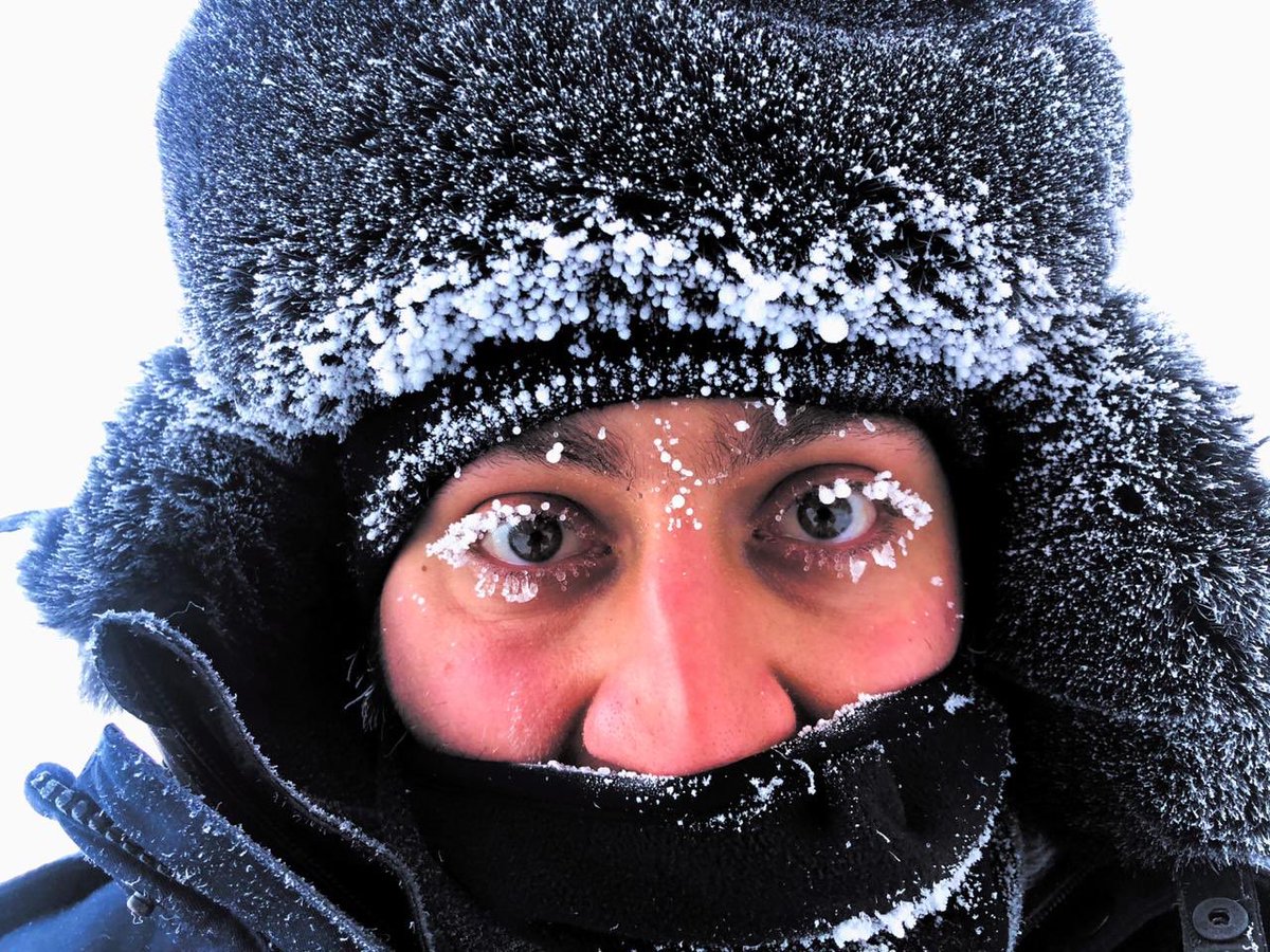 yakutia's tweet photo. Freezing eyelashes in #Oymyakon, the coldest village in Yakutia, #Russia’s #Siberia. With our guests from Turkey 🇹🇷. https://t.co/wzhTRjkYtQ