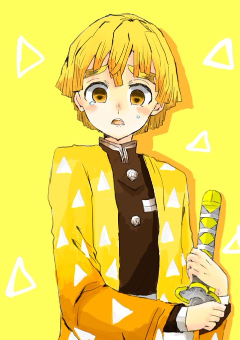 みどりくん(笑)さんがTwitterに投稿した我妻善逸(鬼滅の刃)のイラスト。