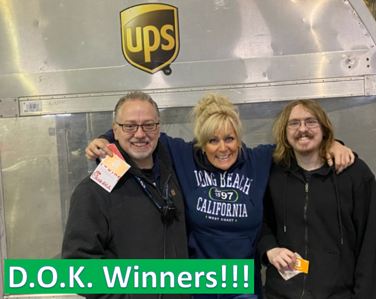 A Langford (@alangford17) on Twitter photo SLC Gateway AM employees Chris, Darleen & Tyler were winners of the DOK drawing. Employees that scored 100% on their DOK for the last 3 months got entered to receive a prize. #TogetherWeKeepItSafe <a href="/waringlester/">Waring Lester</a> <a href="/luke_brwnldr/">Luke Mathews</a> <a href="/MPZakely/">Mike Zakely</a> <a href="/RubenSafetyDM/">Ruben Rodriguez Jr</a> <a href="/SHELBYDOO7/">RACHELLE ANDERSON</a> @DesertMTUPSers SLC Gateway AM employees Chris, Darleen & Tyler were winners of the DOK drawing. Employees that scored 100% on their DOK for the last 3 months got entered to receive a prize. #TogetherWeKeepItSafe <a href="/waringlester/">Waring Lester</a> <a href="/luke_brwnldr/">Luke Mathews</a> <a href="/MPZakely/">Mike Zakely</a> <a href="/RubenSafetyDM/">Ruben Rodriguez Jr</a> <a href="/SHELBYDOO7/">RACHELLE ANDERSON</a> @DesertMTUPSers