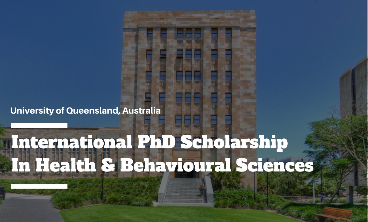 scholships4u's tweet photo. #University of #Queensland ##International #PhD #Scholarship in #Health and #Behavioural #Sciences - https://t.co/sYj8B8Bgdy #scholarships #scholarship #college #education #Australia #Degree #PlaceOfStudy https://t.co/Y1fMW0j3Ez