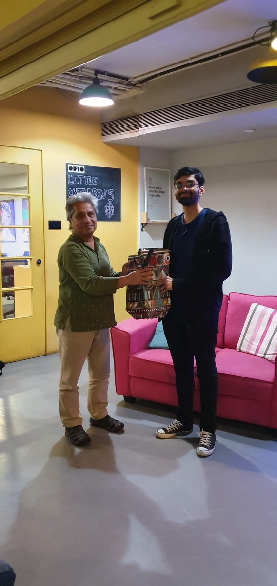 One of the Best Music Hack prize goes to Geet for his "Image to Sound" hack. Awarded by musician Nitin Amin. Thanks to <a href="/musictechindia/">Music Tech Community India</a> well-wishers for sponsoring the prizes. #musichackdayindia