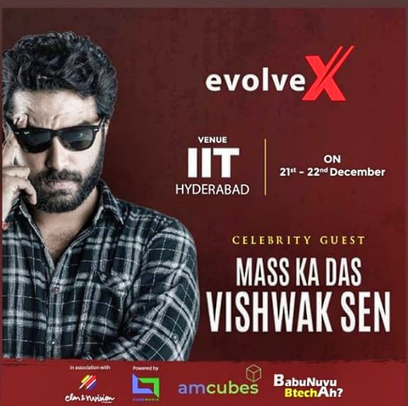 AsianCinemas_'s tweet image. Hero #Vishwaksen is Attending as Celebrity Guest for #EvolveX Tech fest 2019 On Today At @IITHyderabad #techfest19