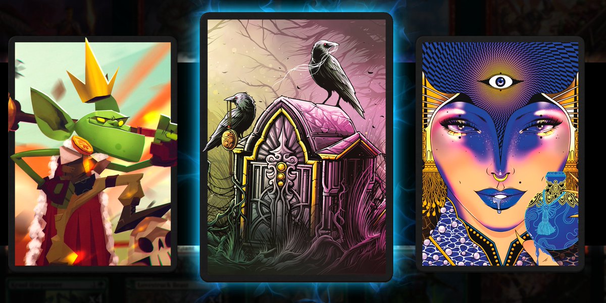 MTGNerdGirl's tweet photo. GIVEAWAY:  😍😍

Hey guys! I have a code for the FULL SET of Secret Lair sleeves! I thought it would be a really cool thing to giveaway. 

Retweet and follow for a chance to win all these sleeves. Winner will be chosen on 12/25/2019 at 10:00 PM PST. https://t.co/svNNBgE4w1