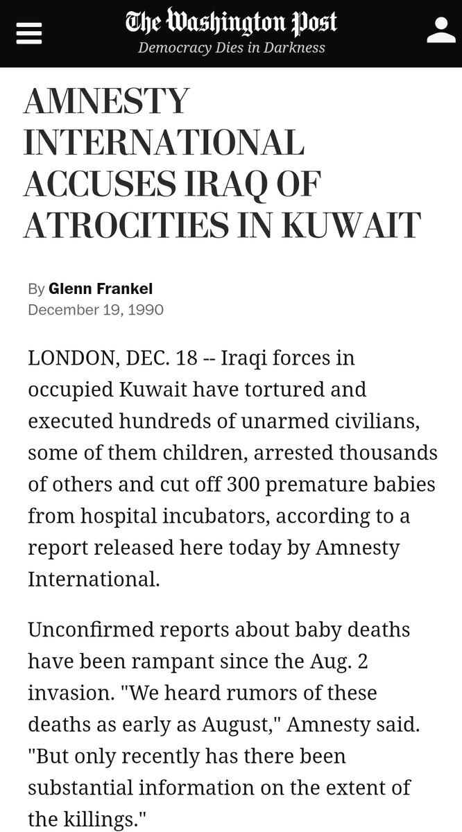 Amnesty international also confirms the fake incubator babies.