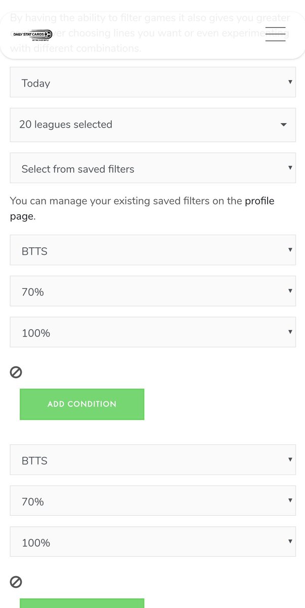 LiamC0T's tweet image. Playing this acca from the #SearchFilter on @DailyStatCards today. Odds @ 5.32
Standard filter BTTS 7/10 times previous games
GL🍀