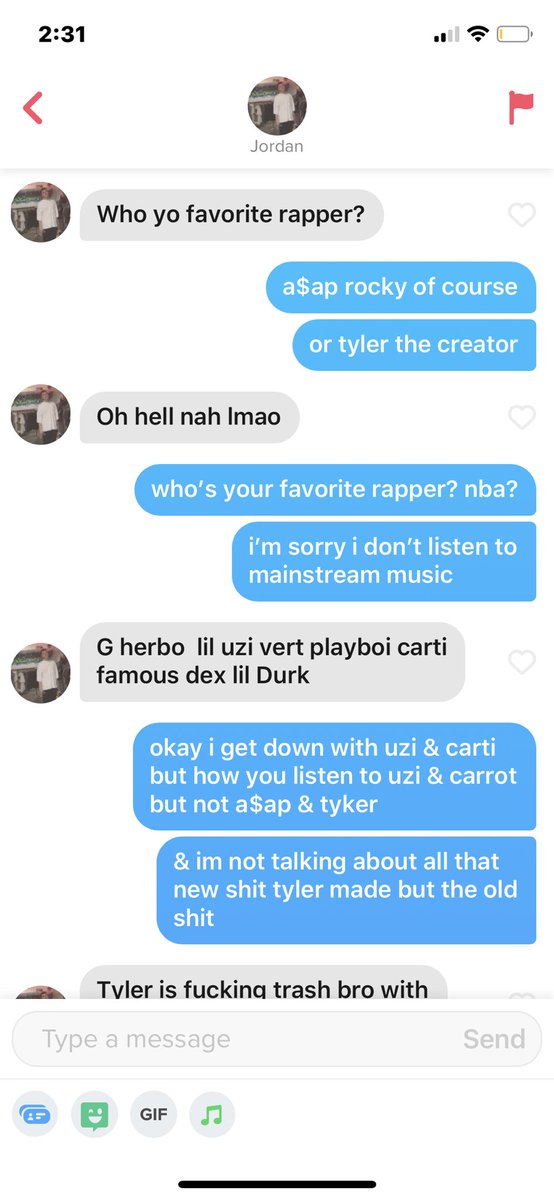 lov3sinon's tweet photo. so i got into an argument with this guy on tinder about @tylerthecreator https://t.co/MNS2InK8ej