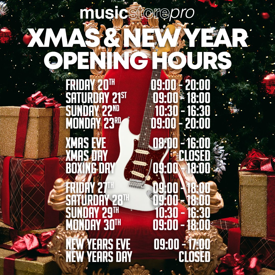 musicstorepro's tweet photo. We love our customers that much we've decided to stay open for most of the holidays 🎁🎸 Come and say ho! https://t.co/YXWrdJUsKV
