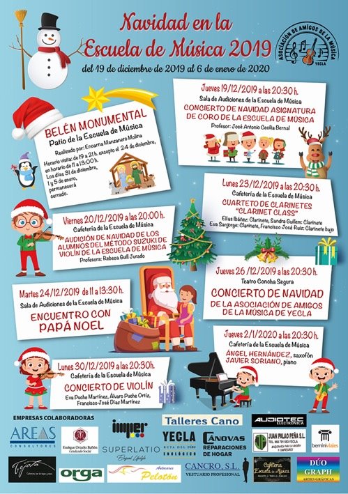 Amplia programación de actividades navideña en la Escuela de Música. #NavidadYecla
