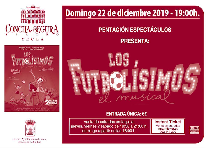 Hoy, a las 19:00, en el Teatro Concha Segura: Musical infantil: "Los futbolísimos, el musical"