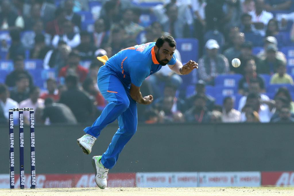 ICC's tweet photo. Shami sends Hope packing, just shy of what would have been a third fifty plus score of the series.

🌴 are 70/2.

#INDvWI https://t.co/xnyeUpidEI