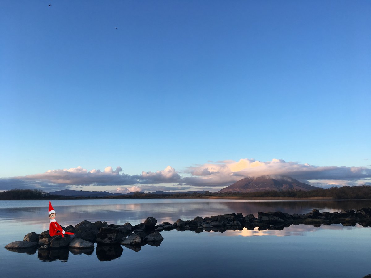 Elfie paid a visit to Lough Conn near #Crossmolina this morning. He fell in love with it as they don't have lakes in the North Pole! #NorthMayo