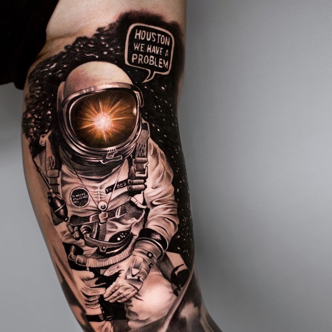 Killer Ink Tattoo on Twitter Houston we have a problem  Awesome  astronaut themed piece from Christos Galiropoulos using killerinktattoo  supplies  killerink tattoo tattoos bodyart ink tattooartist  tattooart astronauttattoo httpst 