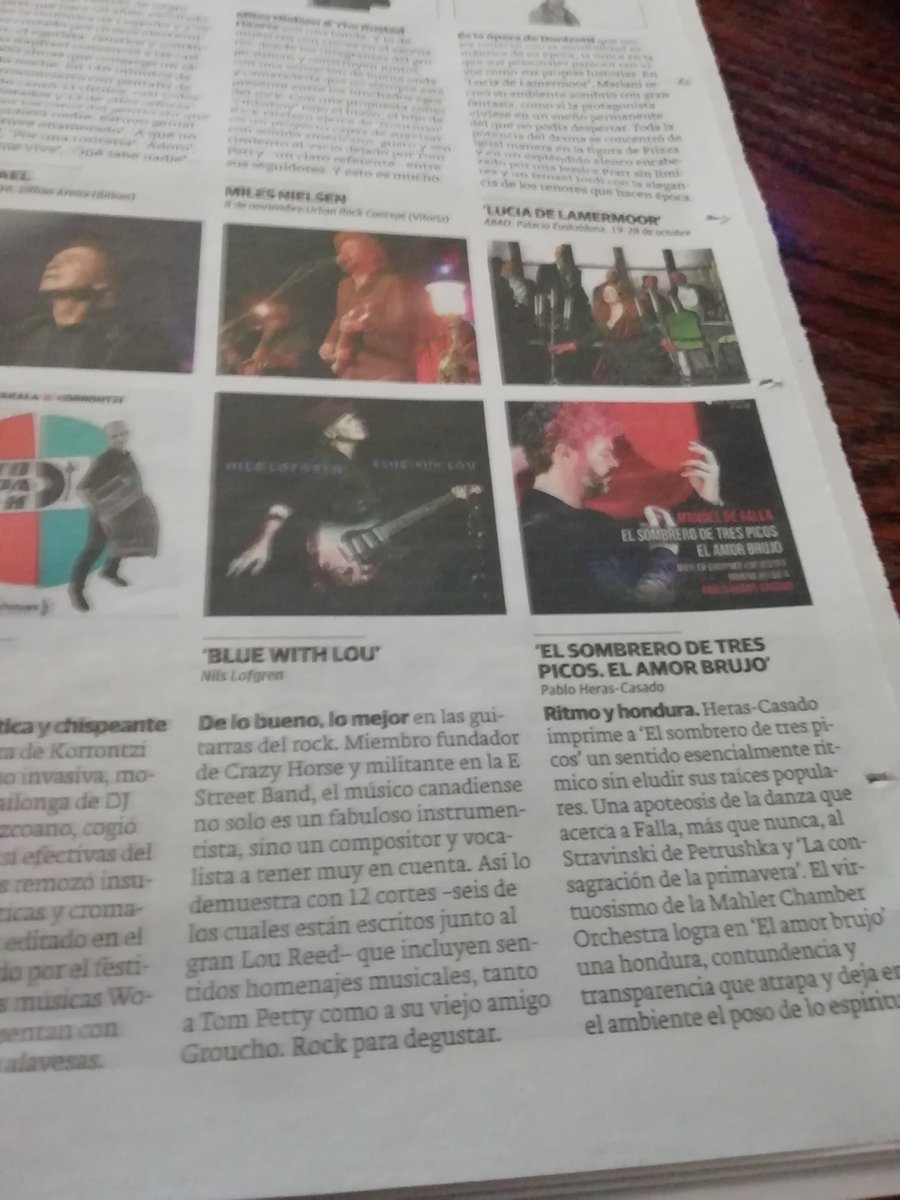 bhoyfrombilbao's tweet photo. @nilslofgren @azsweetheart013
This morning in Bilbao reading the news and guess who gets best album 2019? High praise from Spanish press https://t.co/eqxlnqZbT9
