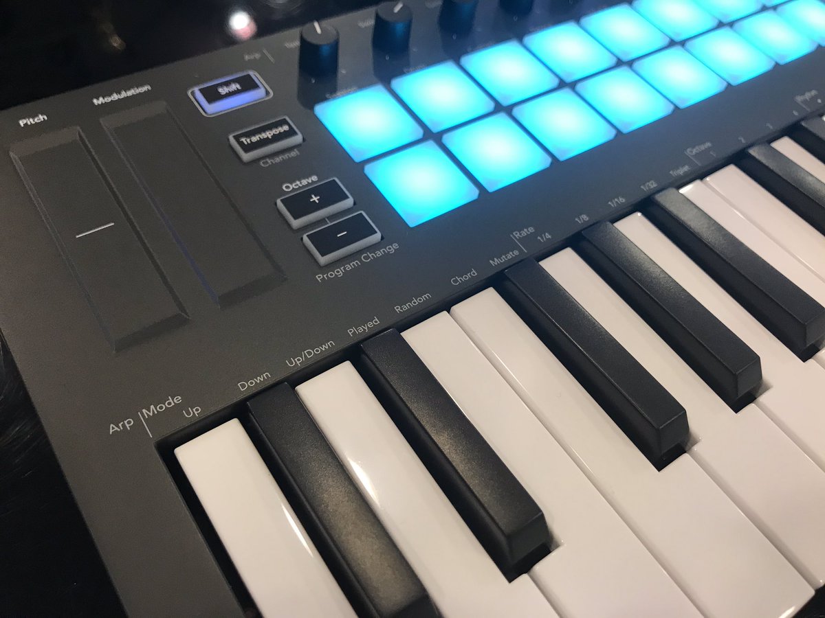 MusicTouchHeart's tweet photo. A bit shoutout to @WeAreNovation Novation! Awesome upgrade on the #launchkeyminimk3 love it! So many awesome features & the key touch is great! #midicontroller #launchkey https://t.co/BAOjZscrOb