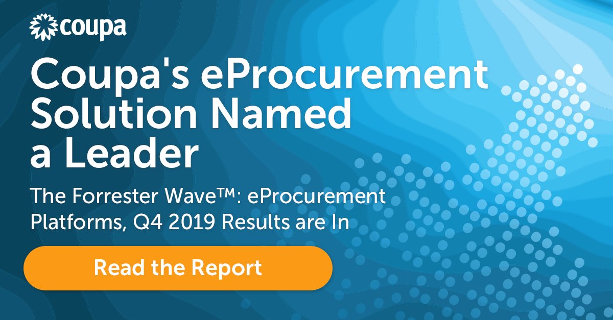 Download this complimentary report to see why <a href="/Forrester/">Forrester</a> Research named <a href="/Coupa/">Coupa Software</a> a Leader in #eProcurement and cited that enterprises of all sizes should consider Coupa. #bsm #cio #innovation  bit.ly/2Zd0Pdb