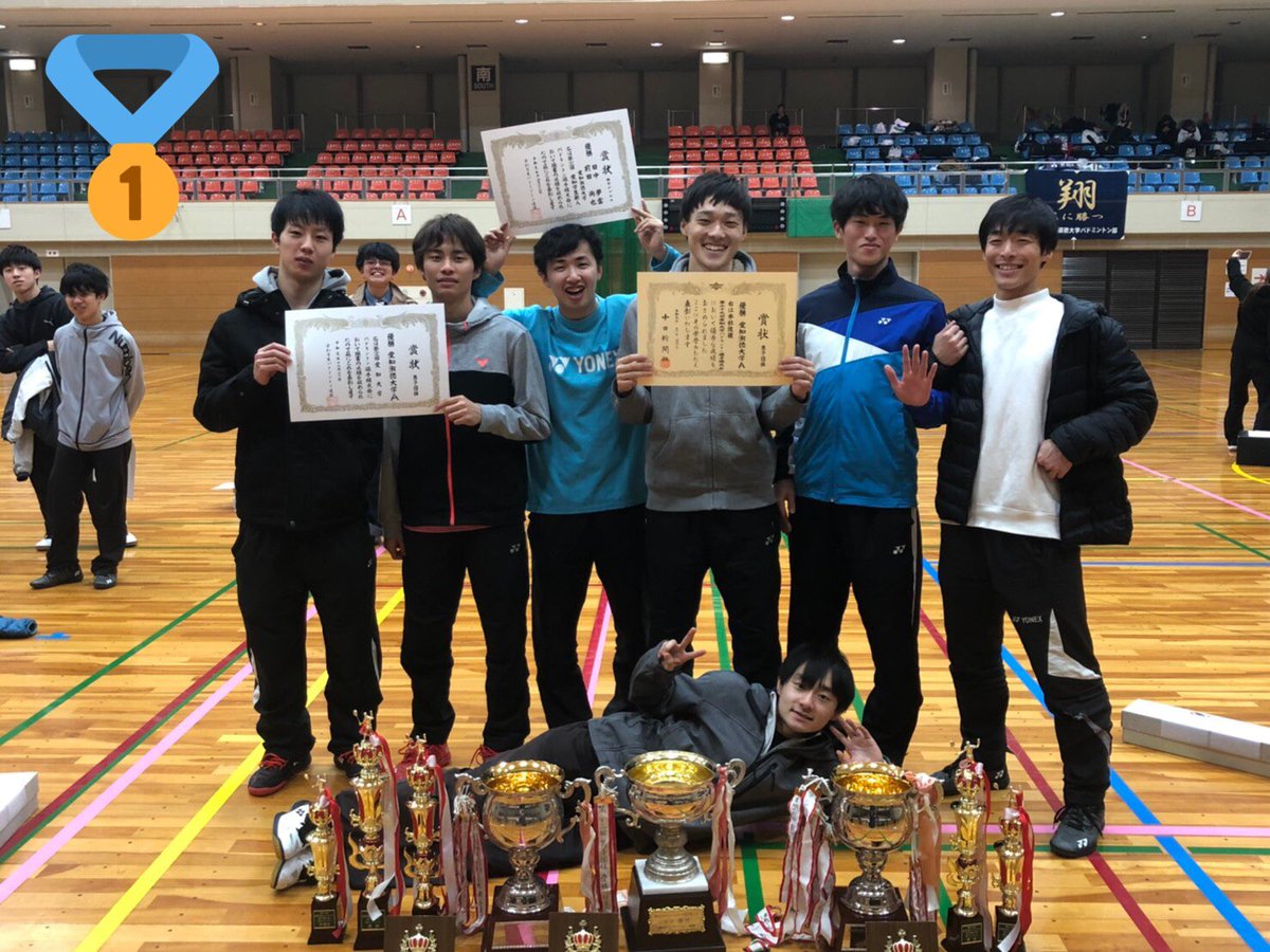 asubadminton's tweet photo. 愛知団体【結果】
〜男子〜
1位🥇愛知淑徳大学チームA
2位🥈愛知淑徳大学チームB
3位🥉愛知淑徳大学チームC https://t.co/g79dmOhFa8