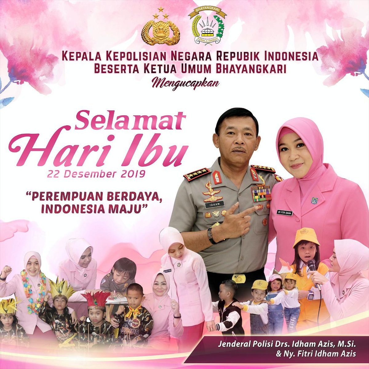 Kepala Kepolisian daerah jawa barat beserta staf bhayangkari mengucapkan selamat hari ibu ke - 91 
" Perempuan Berdaya indonesia maju "
#humasreskrw