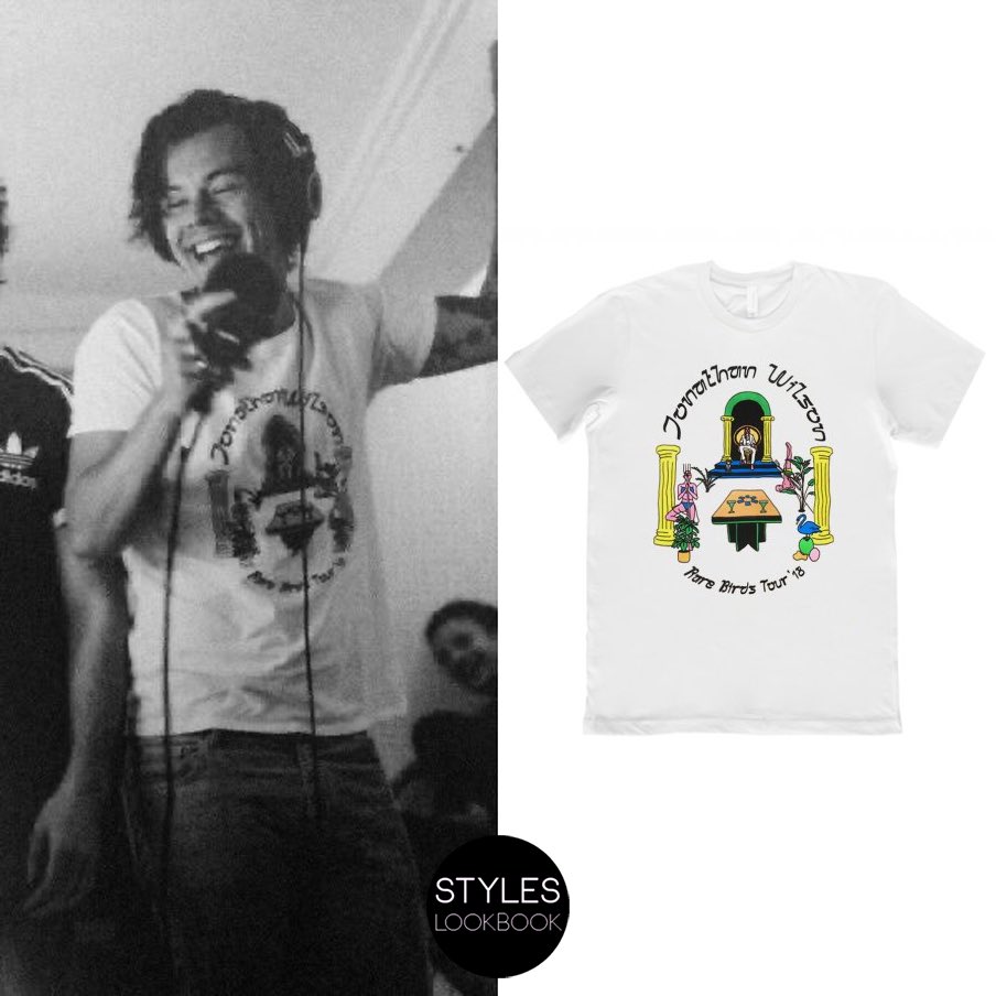 Harry Styles Lookbook on X: In this picture from the Fine Line album  booklet, Harry is wearing a #JonathanWilson Rare Birds 2018 Tour T-shirt.    / X