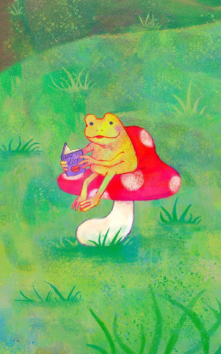 a little froggo sitting on a mushie... sorry for this weird format