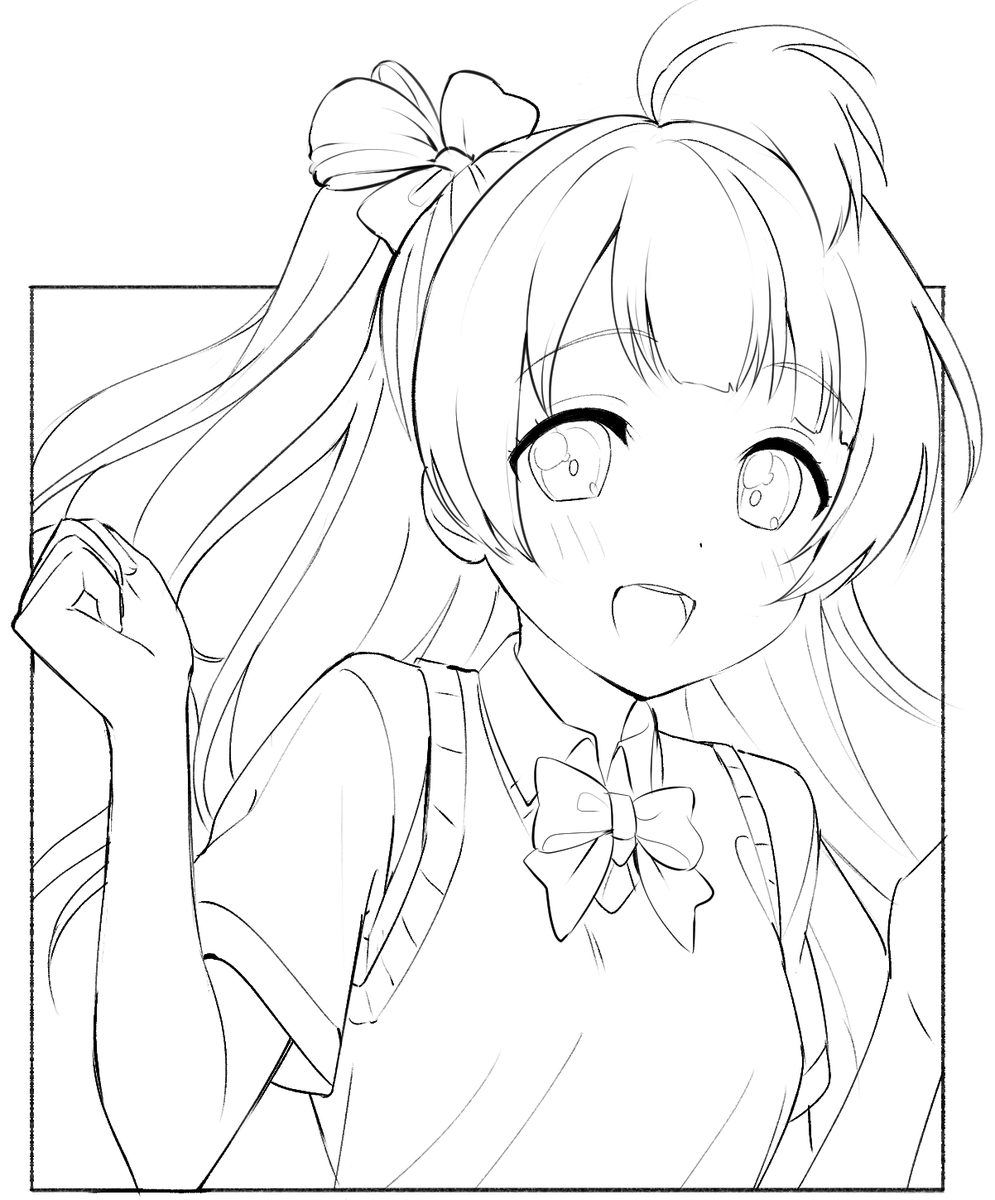 堪え性ゼロなのでリク絵でも途中で上げる😂あとから簡単に色を付けます 