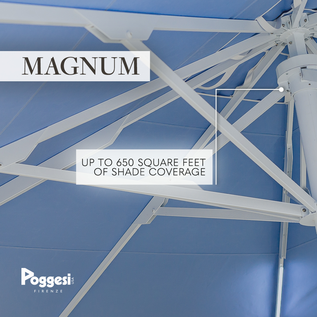 Our MAGNUM collection, appropriately named, offers expansive, crafted shade designed to create a welcoming ambiance for you and your guests.

Explore the collection via our link in bio.

#poggesi #outdoorliving #mastersofshade #designinspiration