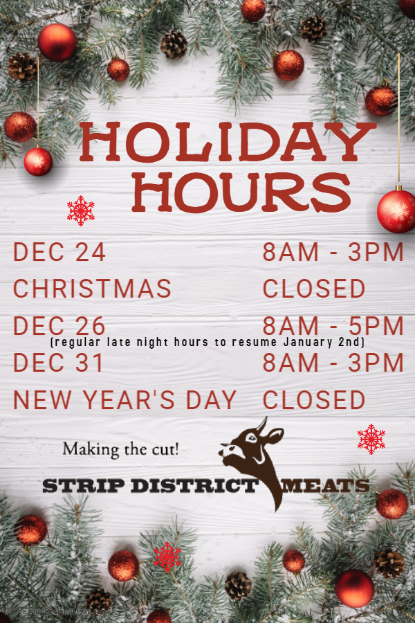 sdmeatspgh's tweet photo. Special Holiday Hours!  https://t.co/8hOn9YgNFv https://t.co/viLdHkEJMv