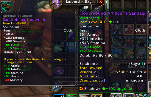 PurgatoriumWoW's tweet photo. @WarcraftDevs 
Here is an example, why the randomized reward is ... bad.
I did Voldunai, got the item on the left, then I did the Honorbound, got the item on the right.
I could write annoyed words here, but then the chance of you to completely ignore this message is much higher. https://t.co/dyrP27o19o