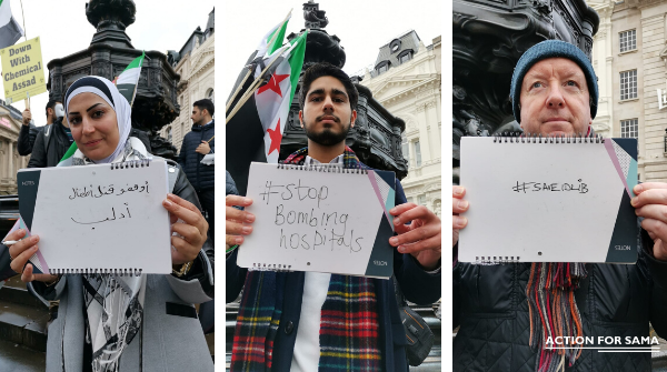 ActionForSama's tweet photo. We will not give up. Everyone should know what is happening in Idlib right now. We must share our message with the world.
#saveidlibschildren #stopbombinghospitals #SaveIdlib
#actionforsama https://t.co/8TMthfEQJ5