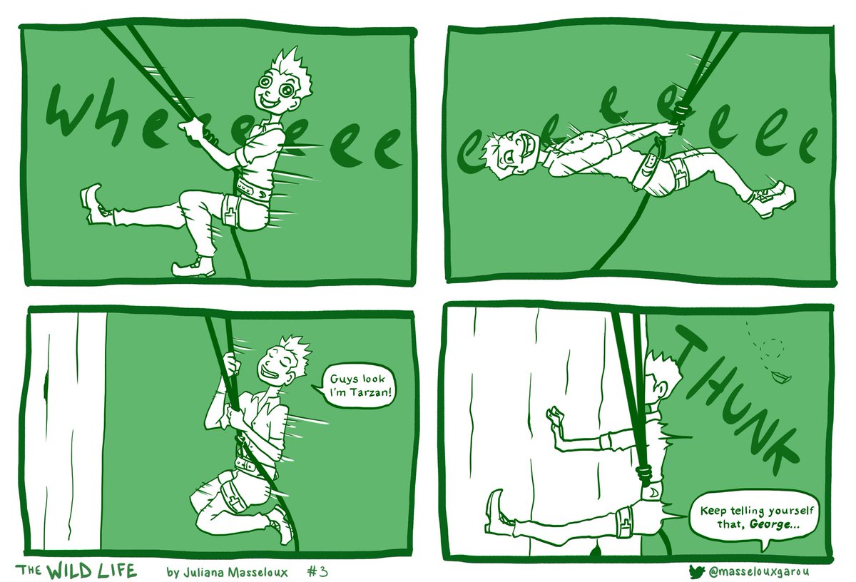 masselouxgarou's tweet image. Once you get over the initial fear of heights, pretending to be a squirrel in the canopy is pretty fun. Just don’t forget to always wear a helmet!

#TheWildLife Ep. 3