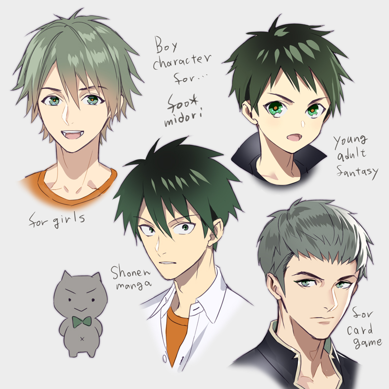 Draw differently - boy character
媒体描き分け 