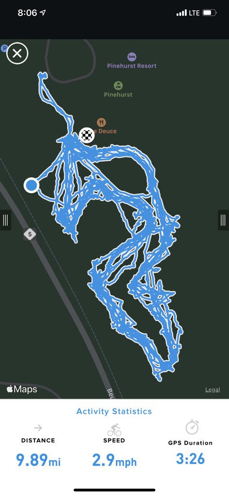 SandorOnSocial's tweet photo. @PinehurstResort This was the GPS tracking from my last 3 hours using the @whoop app during the #CradleSolstice at @PinehurstResort! 

Strain finished out at 20.6 and I burned 4,168 calories after 9 hours and 48 minutes 💪 https://t.co/WXFVyIgjC1