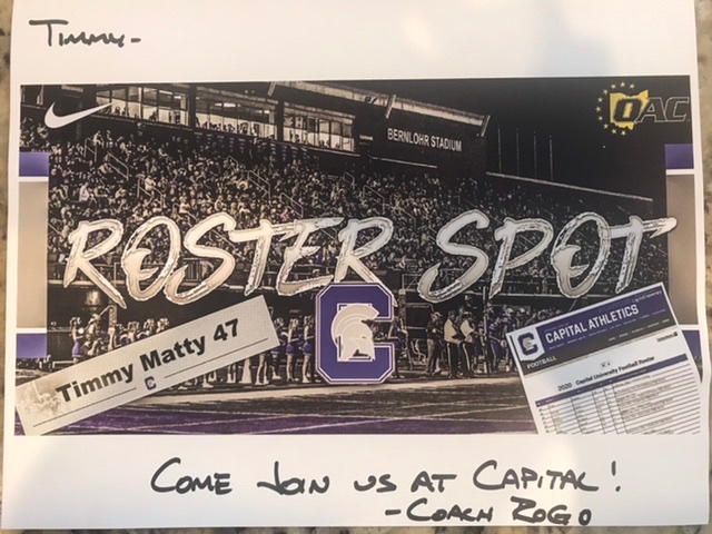 TimmyMatty's tweet photo. Truly honored to receive an offer to play football at @CapitalU_FB @imaz77 https://t.co/B93S6Hi6AG