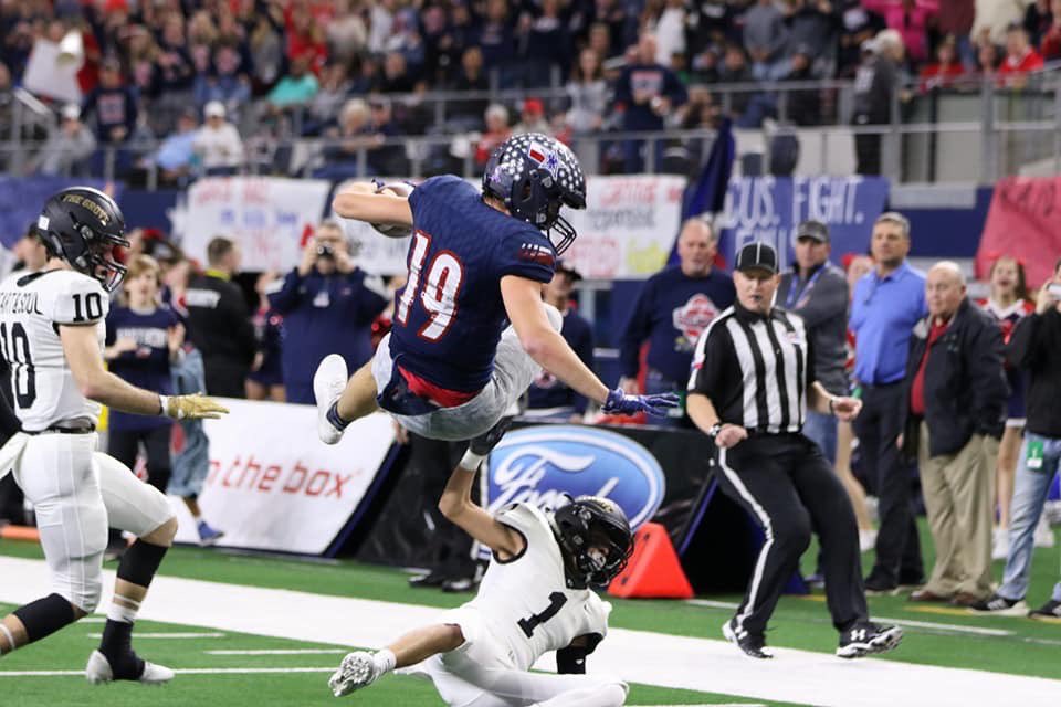 RealColBol's tweet photo. words cannot express how blessed i am to have worn the red white and navy blue for the past three years with my brothers, i have loved every minute. the bonds formed and the values instilled in me by this program will last a lifetime. thank you wimberley. #TexanPrideForever https://t.co/ObaZgQO1D8
