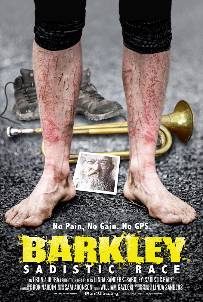 Poster by Dan Chapman motion picture advertising design for the 
#barkleysadisticrace documentary film 2020