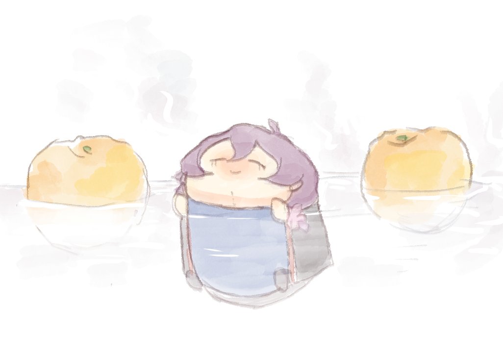 「柚子湯で温まるもちちゃん 」|keのイラスト