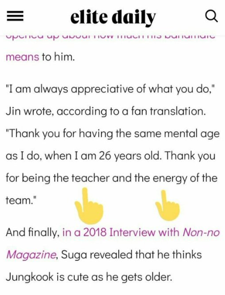 jin showed his appreciation for jungkook as a teacher and the energy of the team.