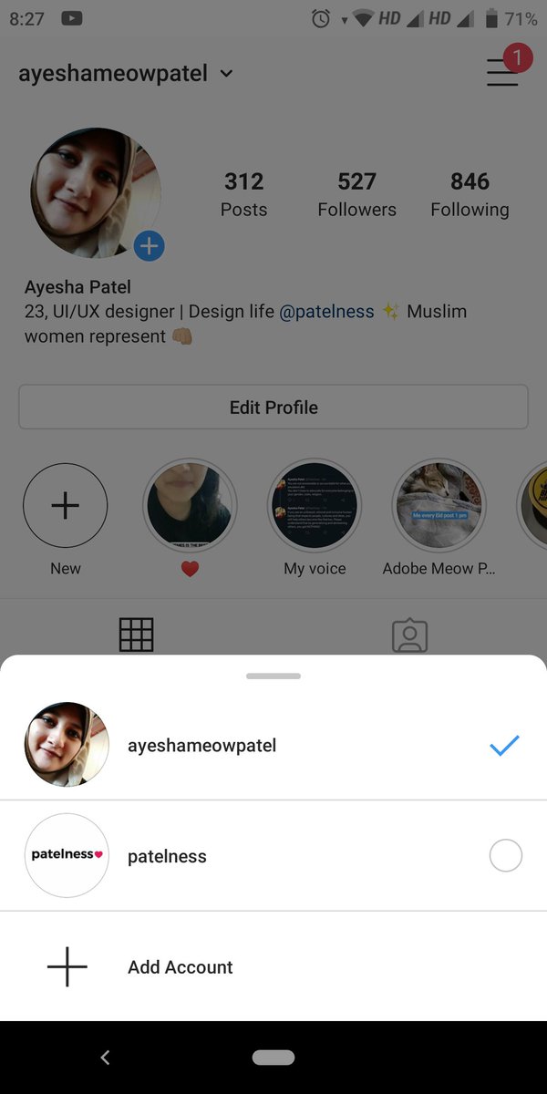 Design rant:

@instagram allows me to switch to another account from the header on my profile. It looks like it's going to be a drop down on the top (because the arrow)

Instead... Opens a bottom sheet?!

#UX #InstagramDesign