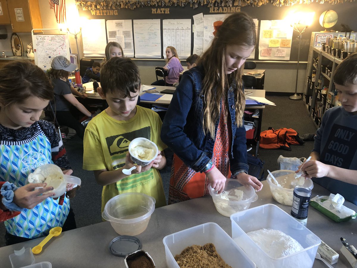 Learning to add, subtract, multiply, and divide fractions is more engaging when it involves making a delicious cocoa cookie dough dip.  <a href="/FESTigersHSE/">Fishers Elementary School</a> #HSEFutureReady