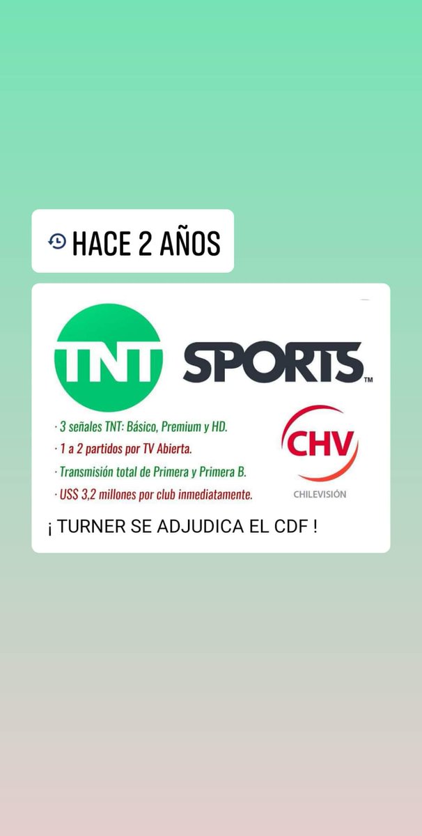 HACE 2 AÑOS TURNER SE HACÍA DUEÑO DE LAS TRANSMISIONES DEL FÚTBOL CHILENO ( POR AHORA NO HAN CUMPLIDO TODO LO OFRECIDO )@turner <a href="/cdf/">Cristian Del Fabbro</a> <a href="/Nakagol/">Sergio Nakasone</a> <a href="/primerabdechile/">PrimeraBChile</a>